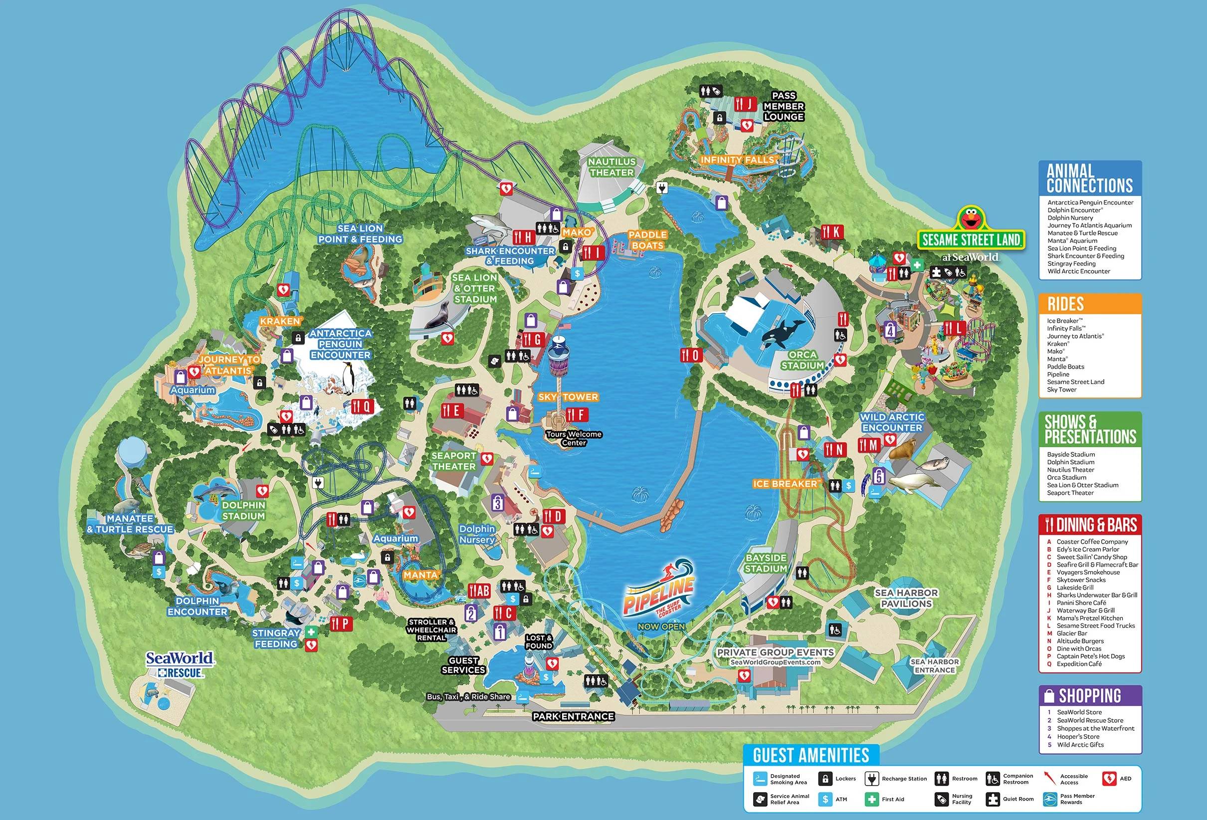 Mapa SeaWorld Orlando